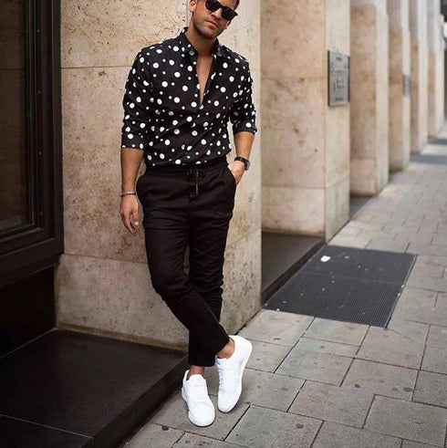 Polka Dot Print Casual All-match Long-sleeved Shirt